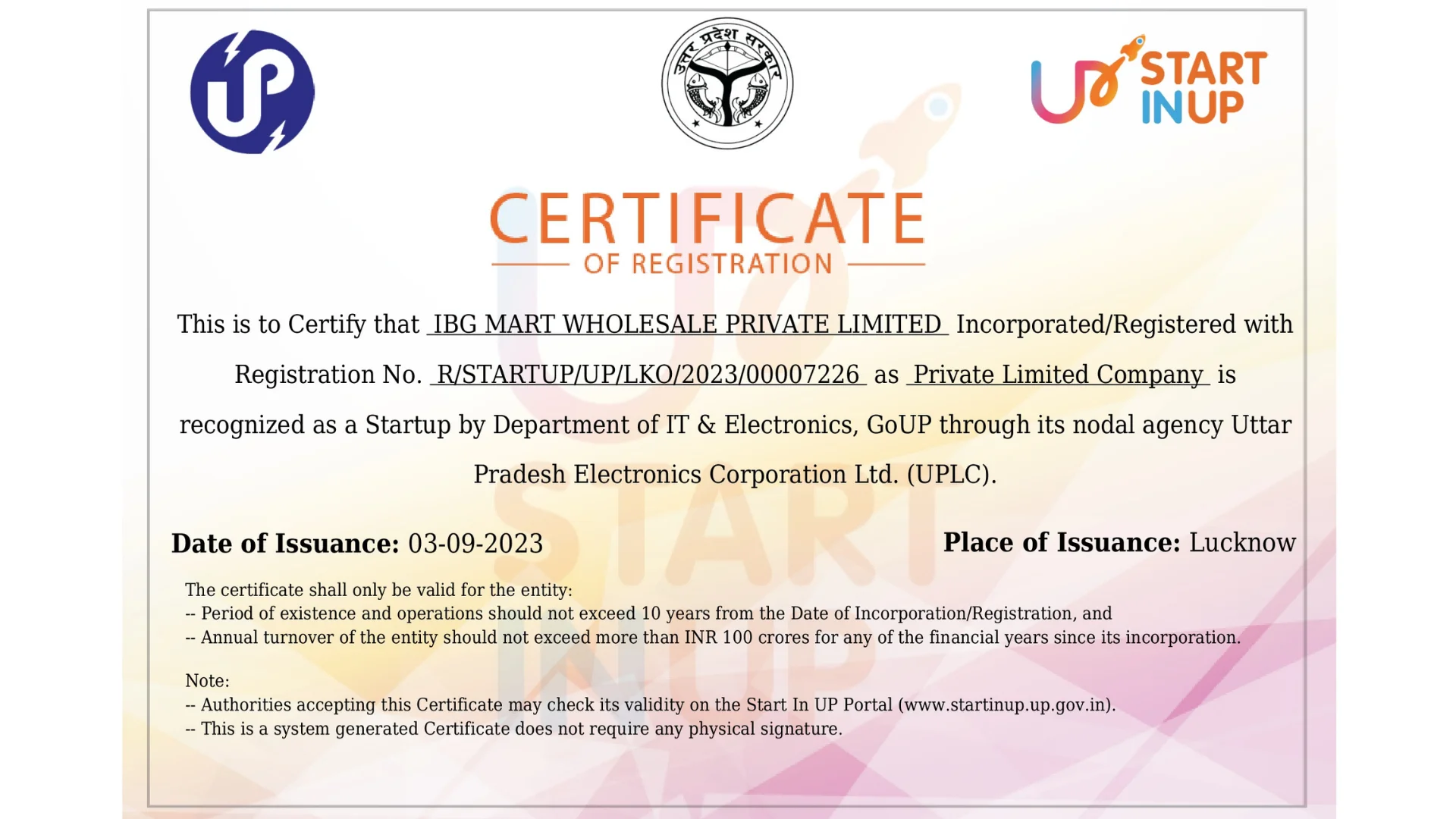 IBG MART Award Certificate 4