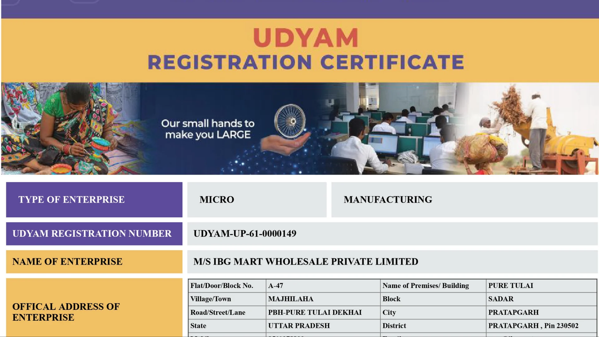 IBG MART Award Certificate 7