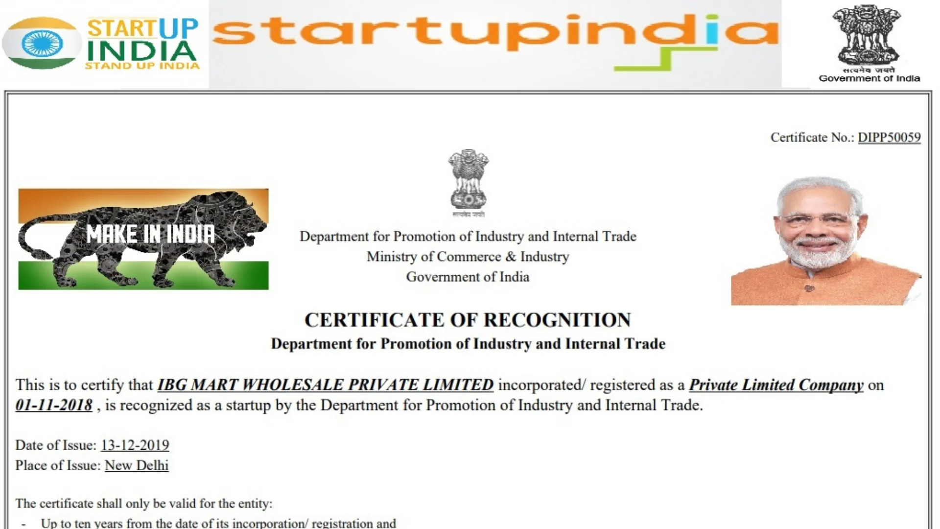 IBG MART Award Certificate 8